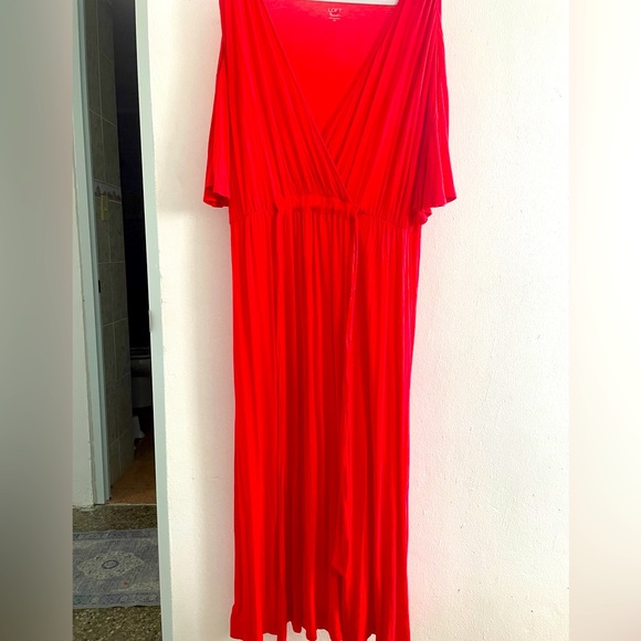 Beautiful LOFT XXL bright red beach style maxi dress - Picture 2 of 7